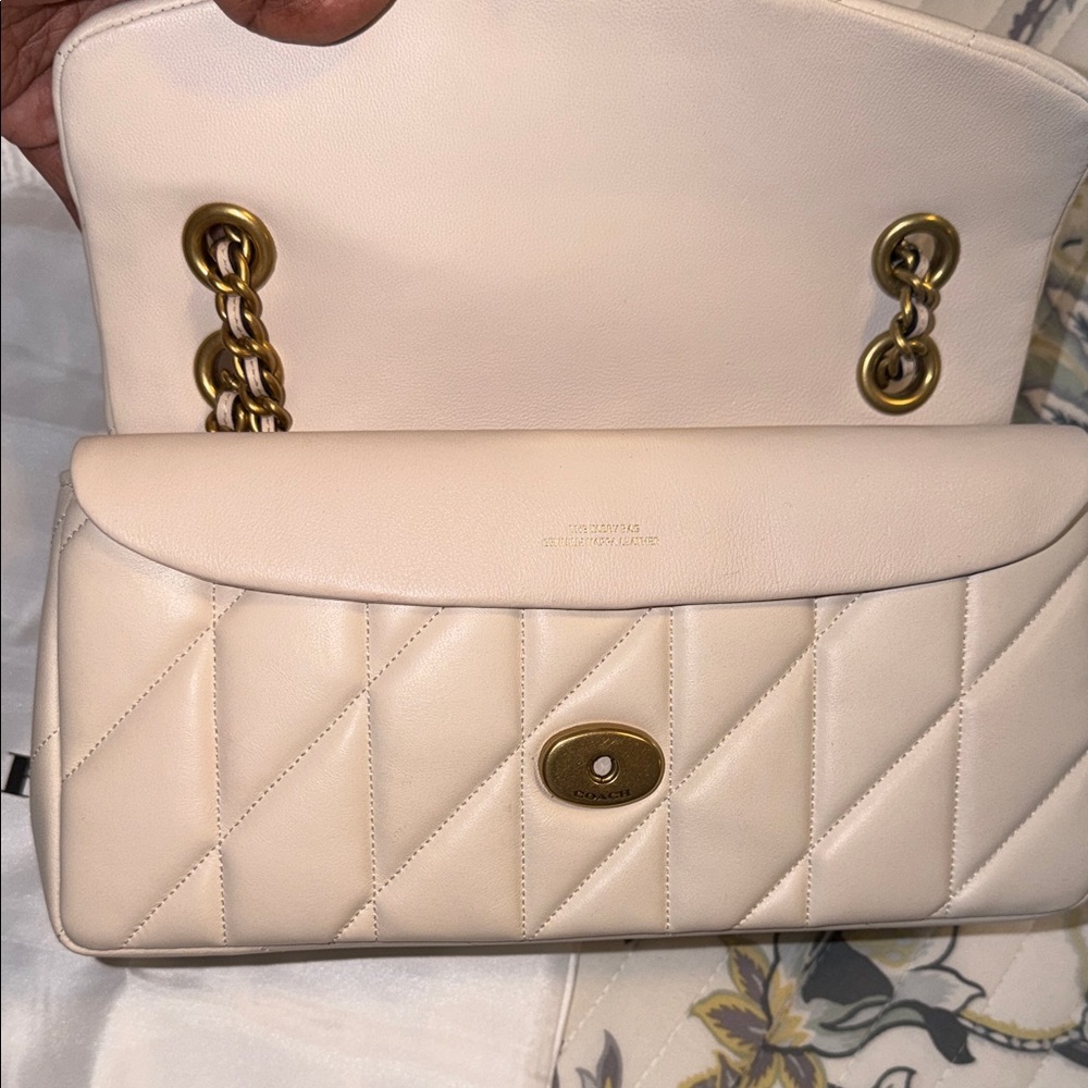 Coach Quilted Tabby 26 in Chalk with Brass hardware - Picture 9 of 14
